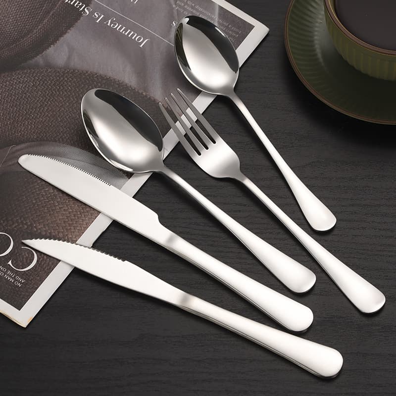 1010 Series Stainless Steel Knife, Fork, and Spoon Set - Western Cutlery Set (Steak Knife, Fork, and Spoon), Ice Spoon, Stirring Spoon, Pizza Butter Knife