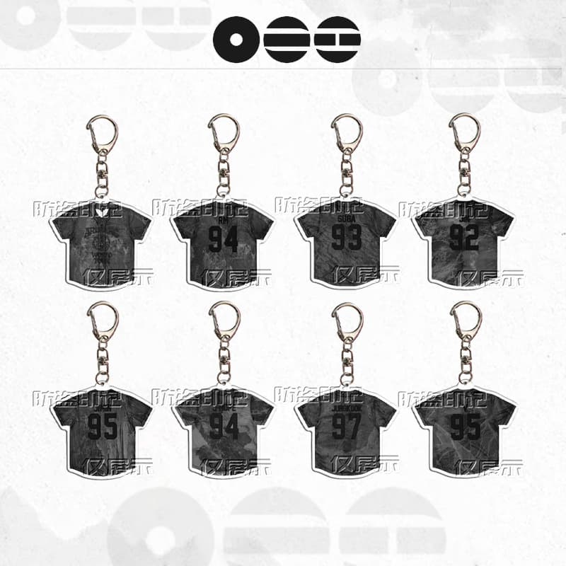 BTS WORLD TOUR Stadium Jersey Acrylic Keychain Pendant Fan Collection Bag Charm
