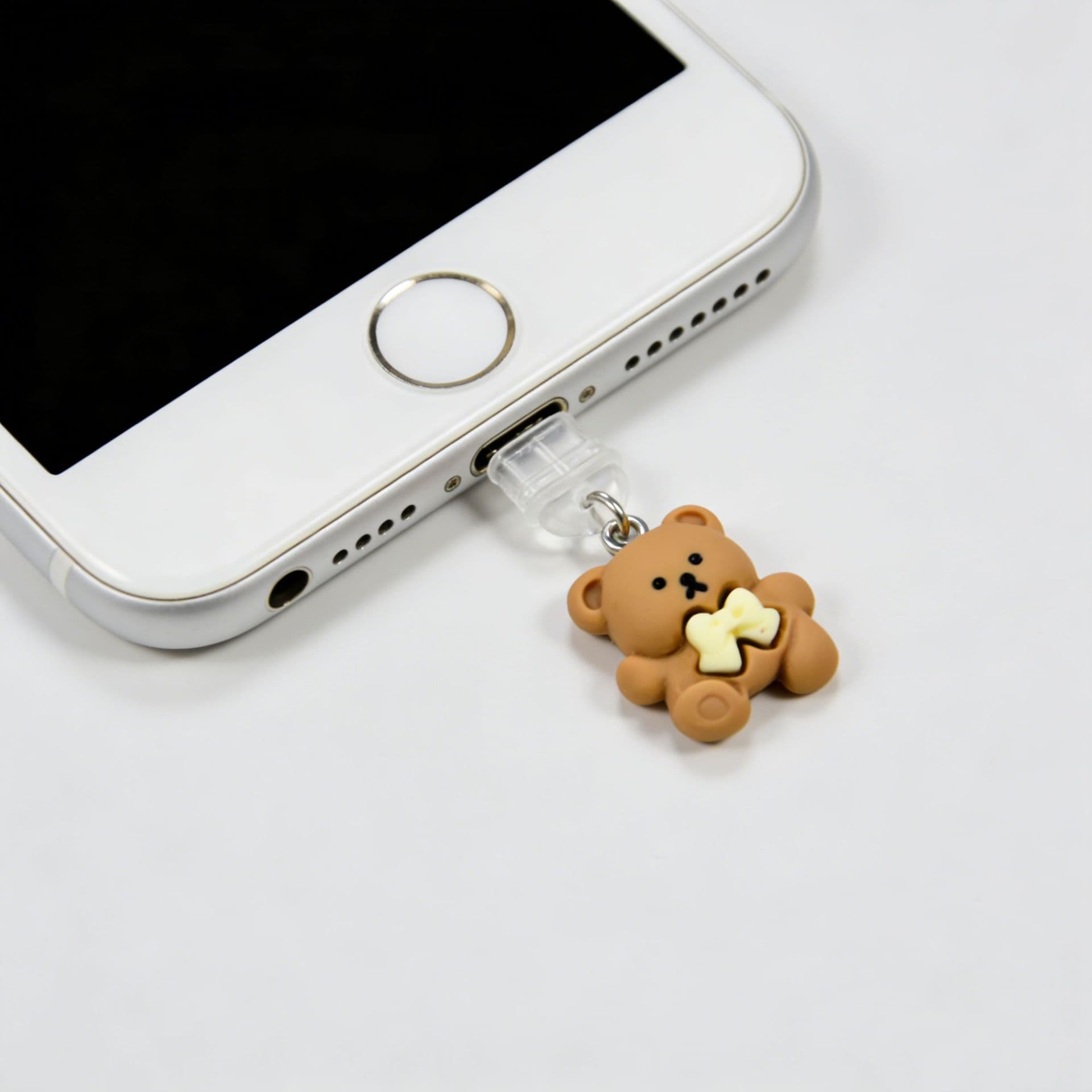 Phone Dust Plug Charging Port Dust Cover Bear Dust Plug Type-C Eco-Friendly Dust Plug Waterproof Anti-Scratch