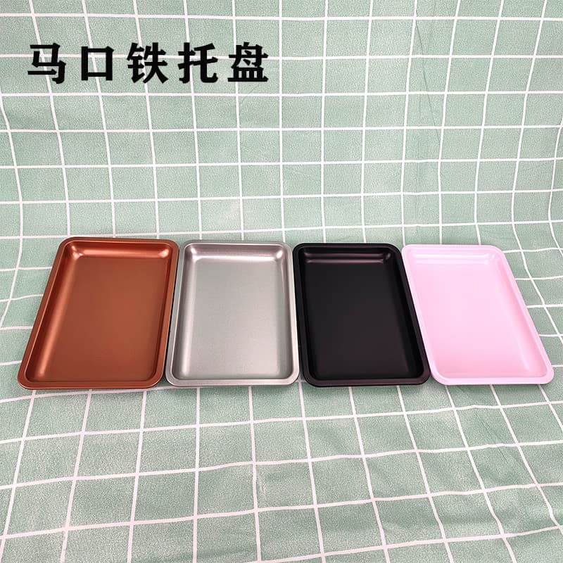 180*125mm tinplate cigarette tray, metal organizing and storage tray, solid color nail art tray.