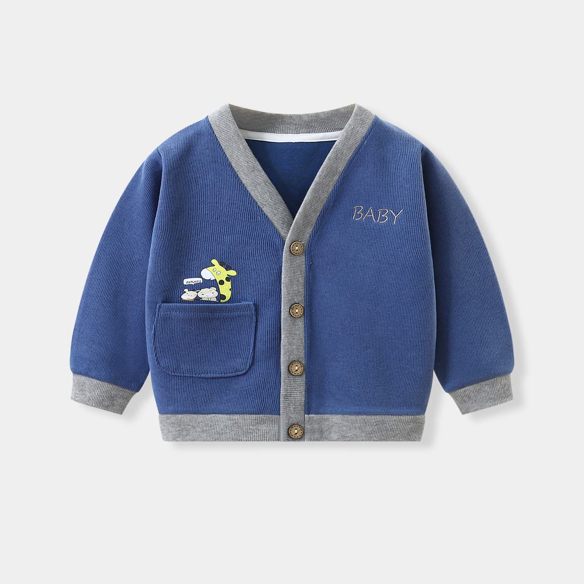 Boy's cardigan jacket autumn children's sweater spring and autumn baby girl cartoon short-sleeved sweater customization