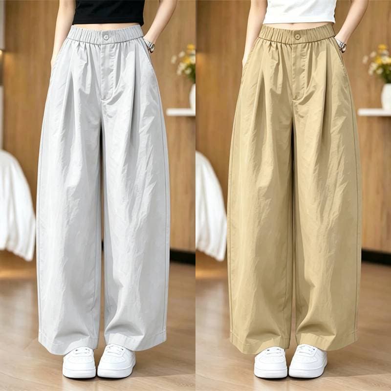 Cropped Pants for Women, Summer Thin Wide-Leg Balloon Pants, Versatile 2026 New Style, Slimming Trendy Curved Pants