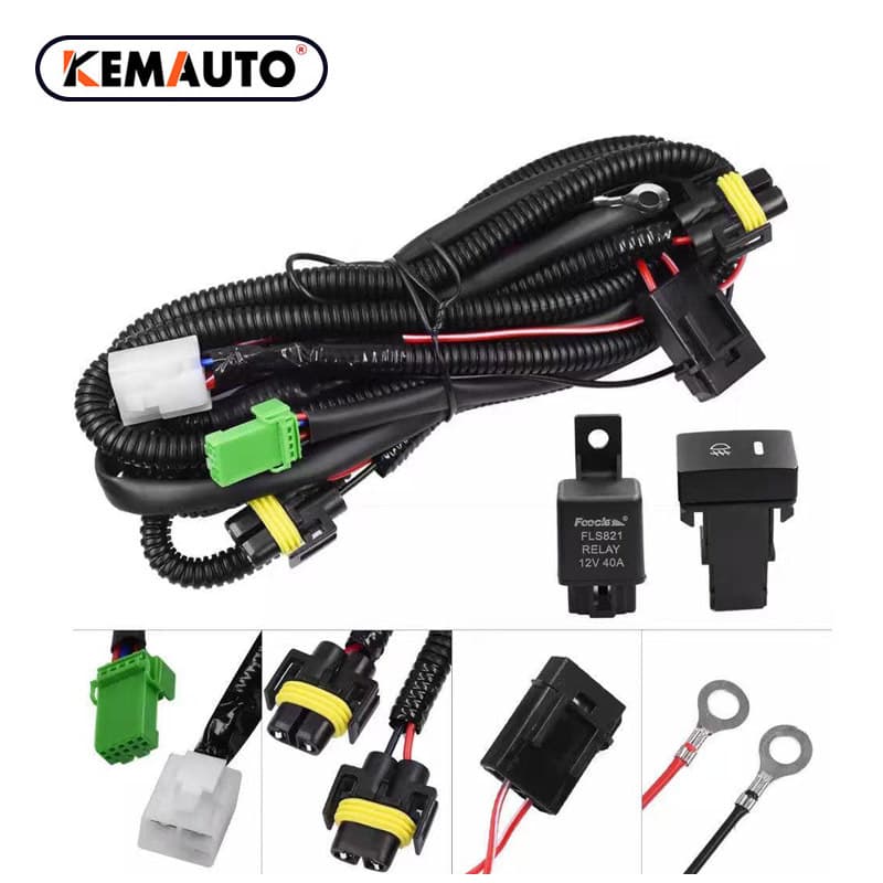 Car Fog Light Switch Wiring Harness Kit H11 Compatible with Toyota Honda Nissan Mitsubishi Fog Light