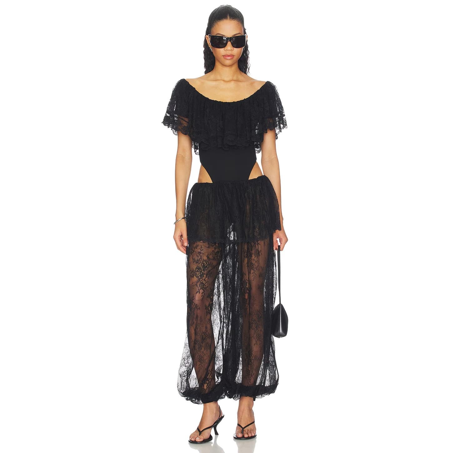 Amazon cross-border 2026 new hot girl style low-waist bloomers lace loose sexy see-through trousers