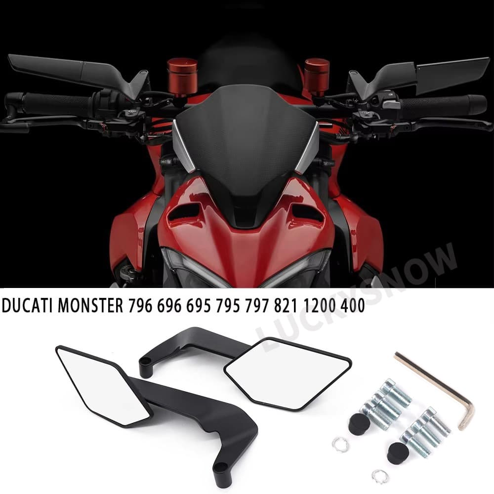 Universal Motorcycle Wind Wing Rearview Mirror for Ducati XDiavel 1262S Dark 2021-2023