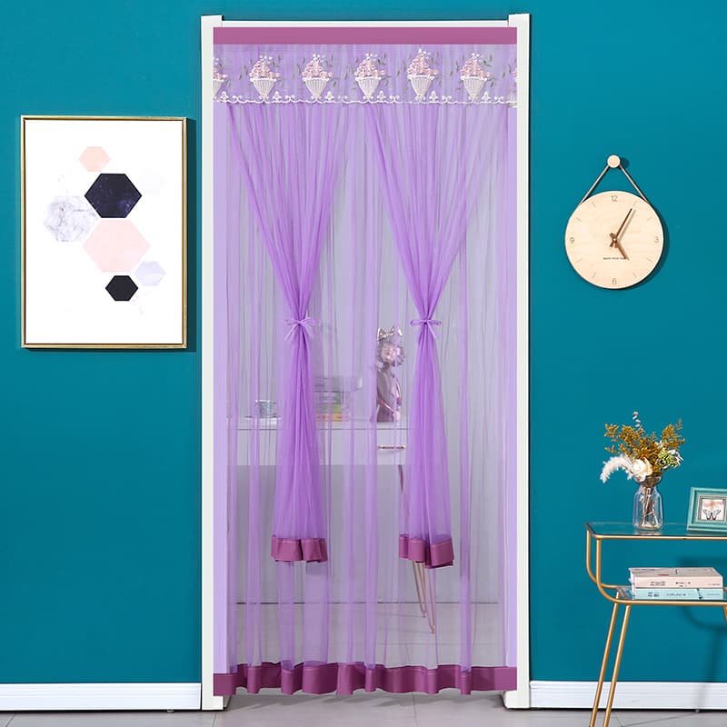 Anti-Mosquito Door Curtain, Self-Adhesive Double-Door Room Divider Curtain, Gauze Door Curtain, All-Season Door Curtain