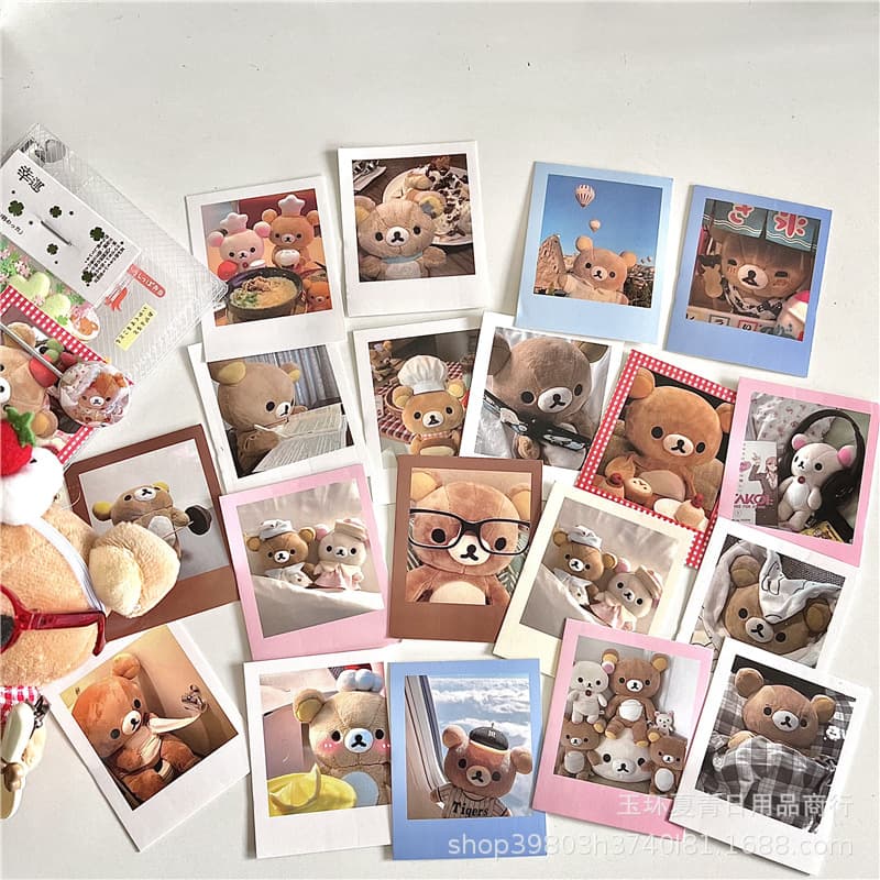 Vintage-style Rilakkuma Instax camera DIY decoration packing card journal decoration super cute doll Instax style