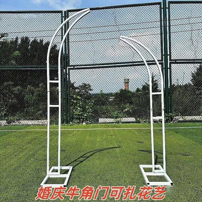 New Wedding Iron Arch Flower Stand, Horn-Shaped Door, Outdoor Wedding Decoration Arch, Wedding Entrance Decoration