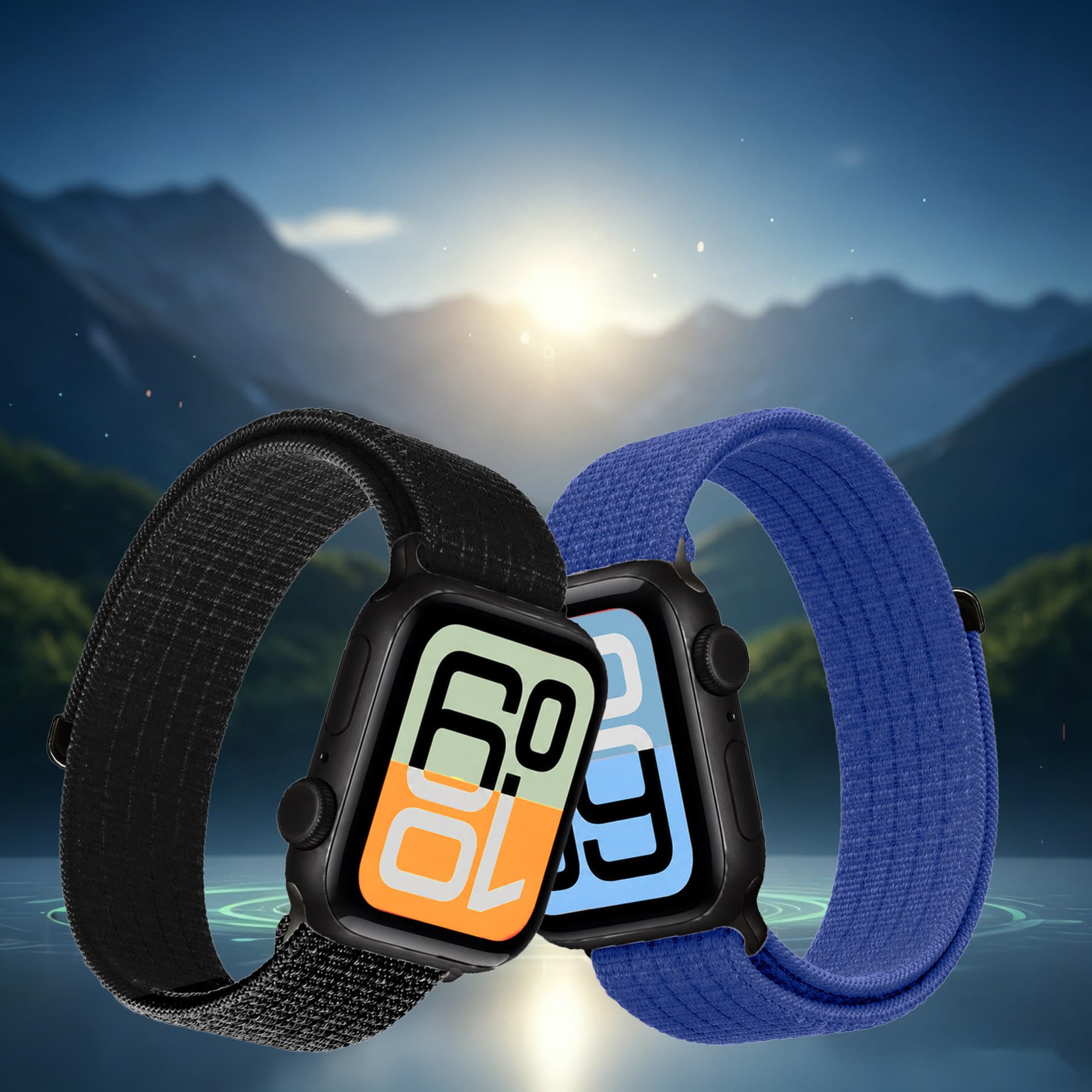 Compatible with Apple Watch iWatch S11 Ultra3 Cloud-Touch Breathable Nylon Magic Tape Sport Loop Band