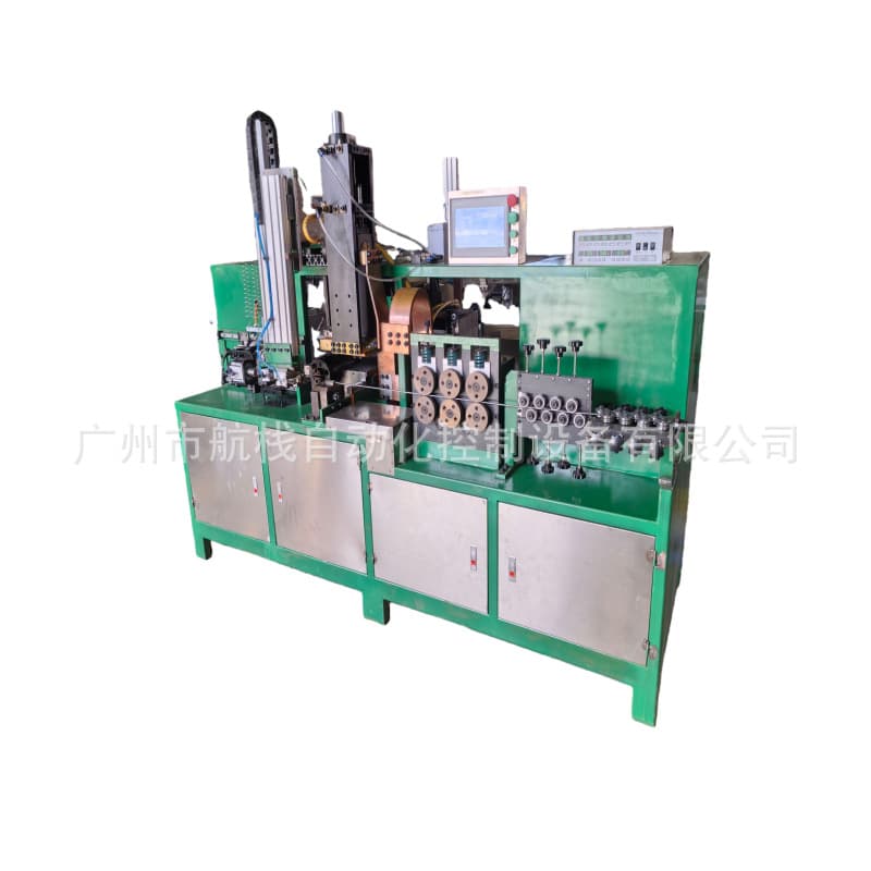 Supermarket shelf hook automated feeding chamfering bending forming spot welding hanging plate integrated machine