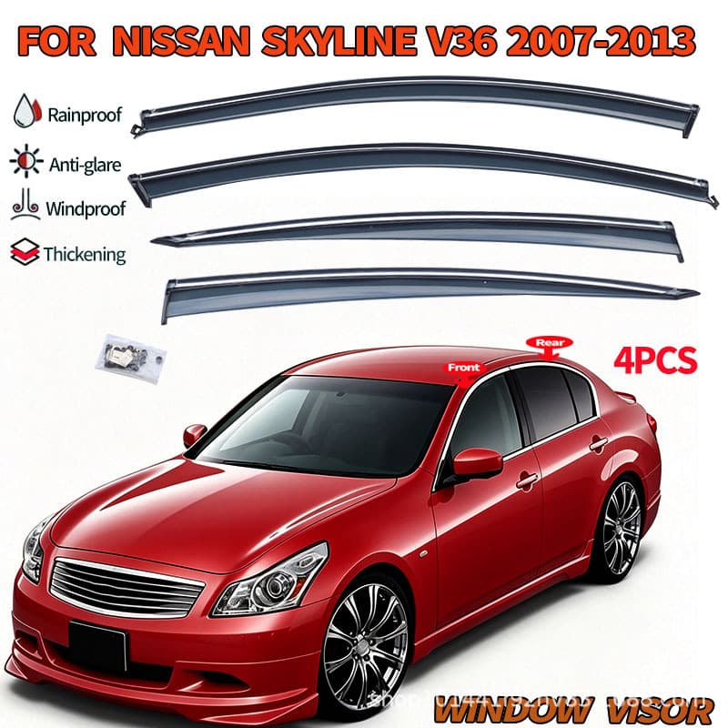 Suitable for Nissan Skyline V36 MK12 2007-2012 window rain shield modified rain deflector