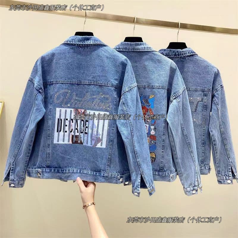 Foreign trade export miscellaneous denim jackets for women, spring and autumn Korean style street fashion brands, denim shirts cross-border women's clothing wholesale