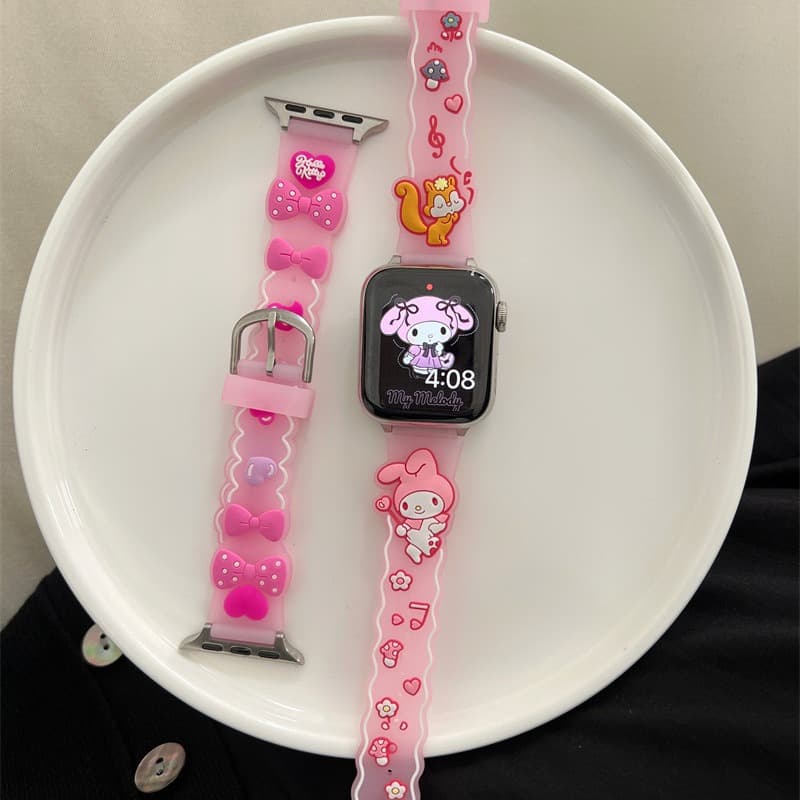 Watch Silicone 3D Cinnamoroll Kuromi Melody Compatible Apple Watch 7 Apple 8 Watch Band S96