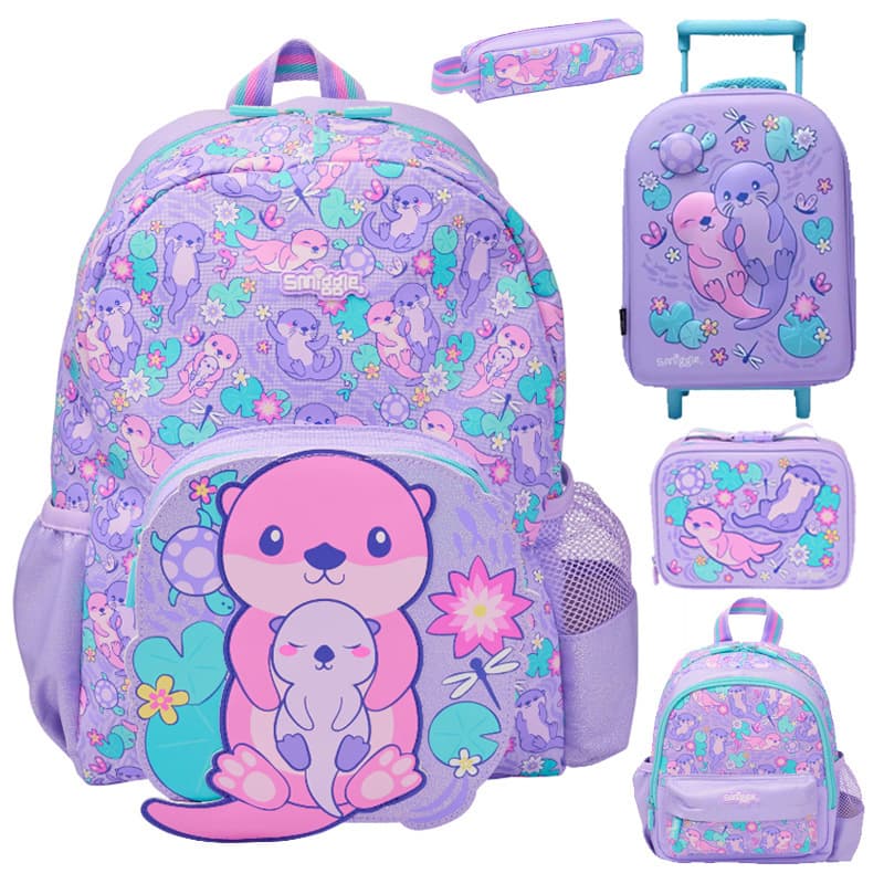 Australian smiggle children's backpack primary school students cute cartoon schoolbag kindergarten girls otter backpack