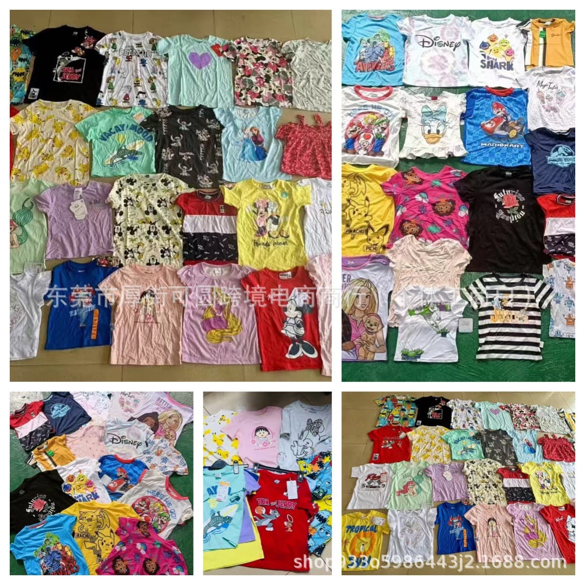 Cross-border Export Children Boys Girls Disney Cartoon Cute Short Sleeve T-Shirt Summer New Style Mixed Lot Wholesale
