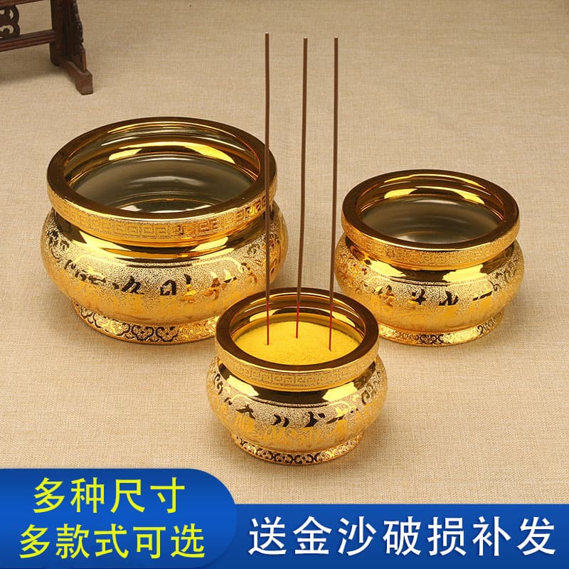 Chuangyao Ceramic Incense Burner for Home Indoor Use, Small Incense Stick Holder for Buddha Altar, Fragrance Bowl and Buddhist Supplies