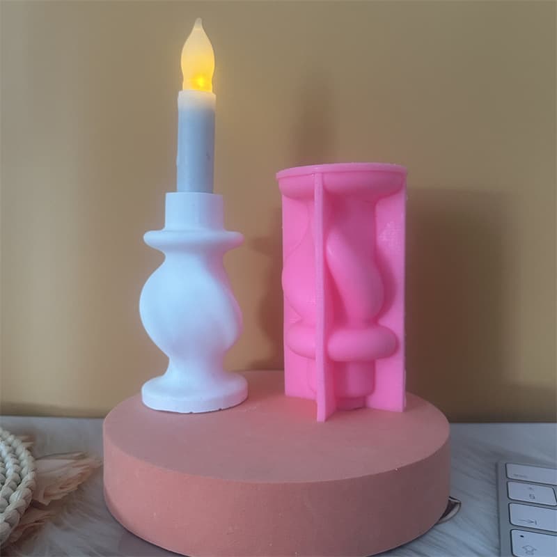 Geometric twisted candlestick silicone mold DIY room decoration ornaments candlestick silicone mold A9207