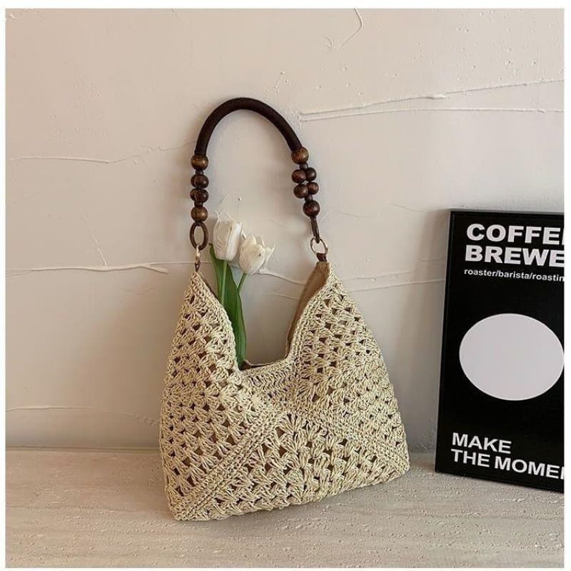 2026 New Beach Straw Woven Bag Commuter Versatile Shoulder Bag Artistic Niche Tote Bag Fashion