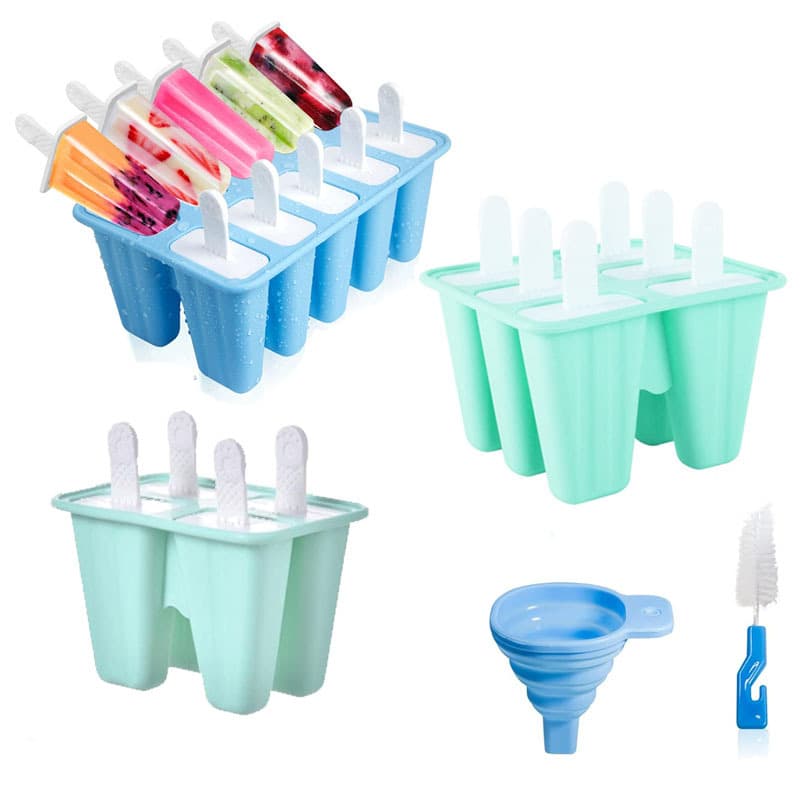 Silicone Ice Pop Mold Easy Release DIY Popsicle Maker 4-Cavity 6-Cavity 10-Cavity Creative Homemade Ice Lolly