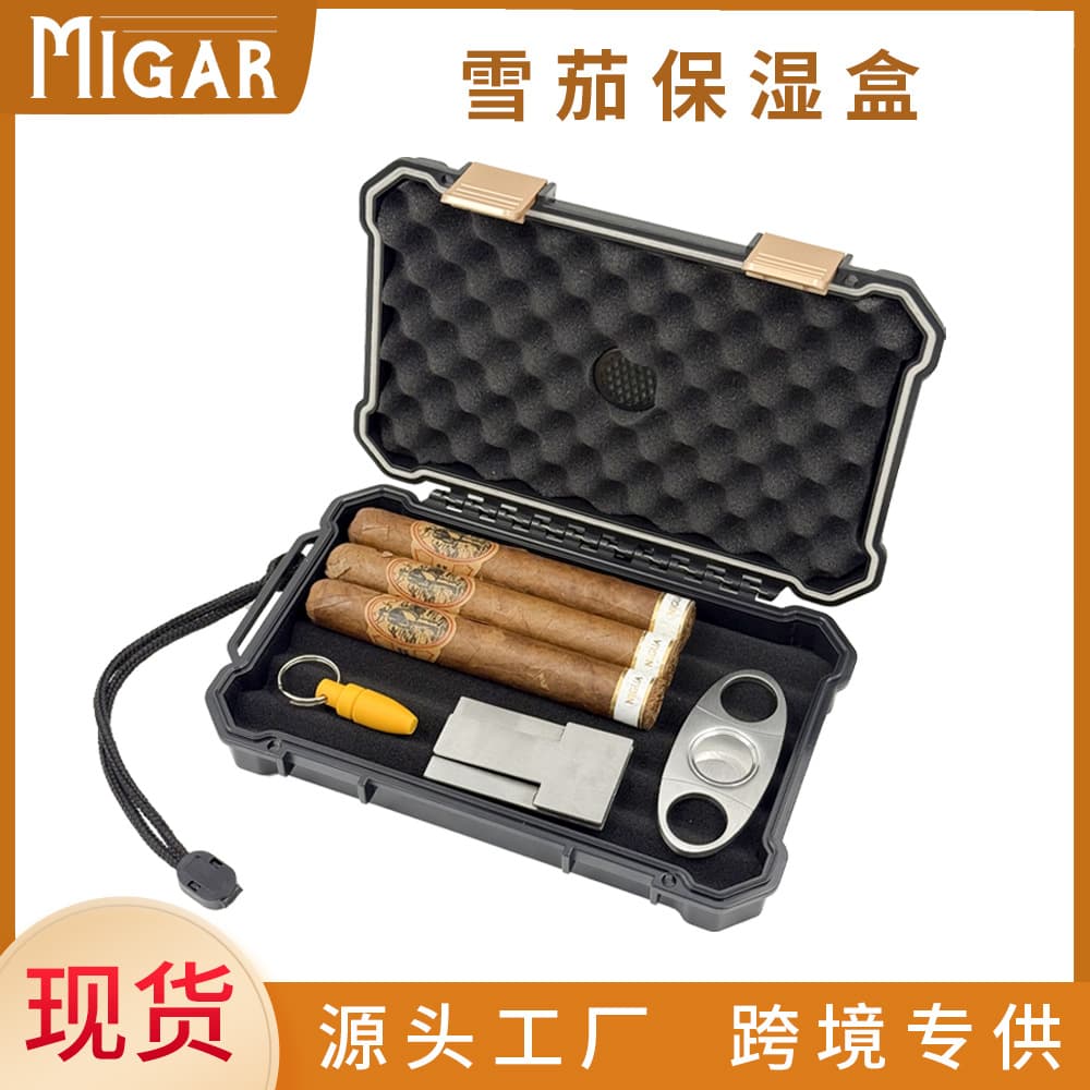 Wholesale American cigar boxes, portable cigar humidors, waterproof plastic luxury cigar boxes, cross-border exclusive supply.