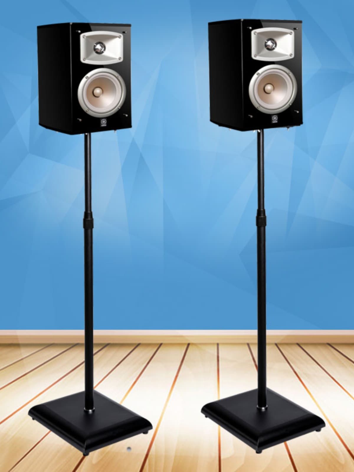 Speaker Stands, Adjustable Height Metal Floor Stands, Bookshelf Speaker Stands, Shock-Absorbing Brackets