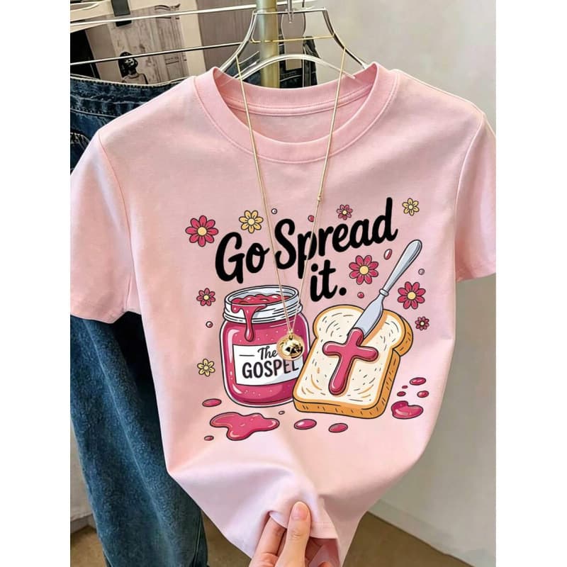 [Cotton T-Shirt] Tween Girl One-Piece Printed Pullover Short-Sleeve