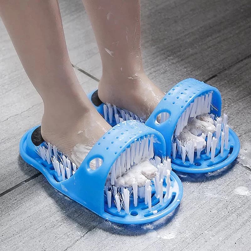 Foot Massaging Brush Slippers Double-Sided Exfoliating Pedicure Shoes Rubber Anti-Slip Waterproof Home Slippers for Men And Women