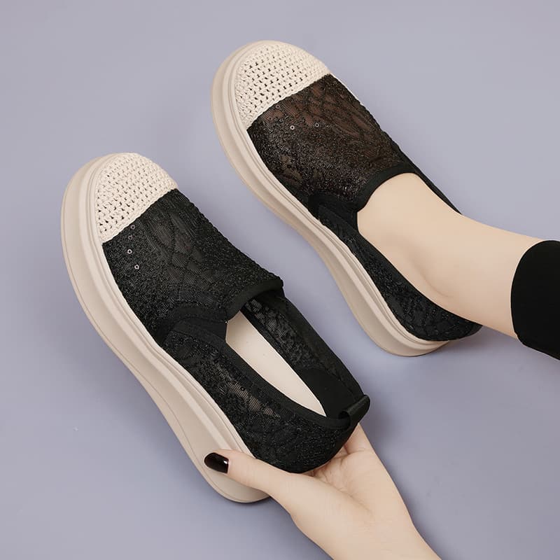 Thick-soled Fisherman Shoes Slip-on Women's 2026 Summer New Mesh Breathable Versatile Casual Fashion Comfortable Women's Shoes