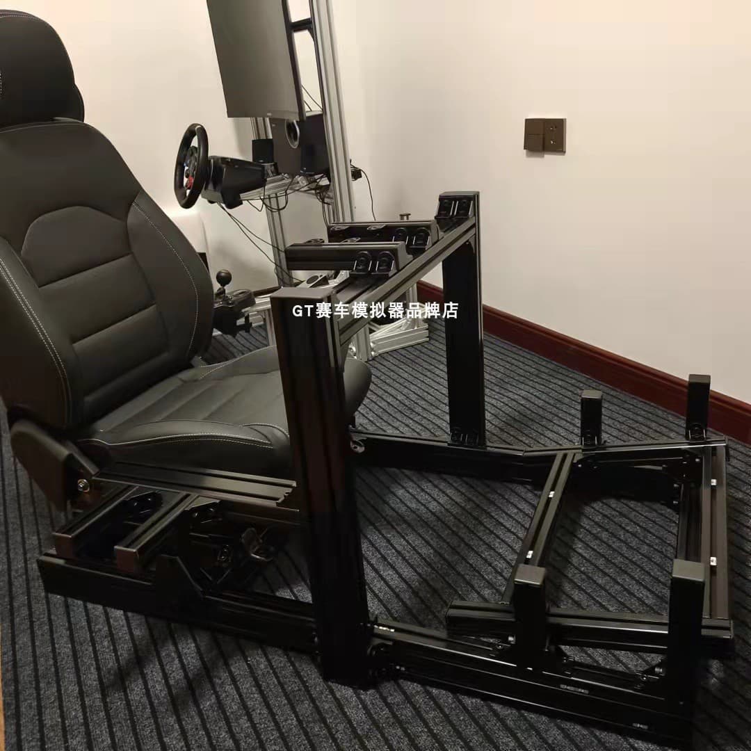 40 Series Aluminum Profile Racing Simulator Stand and Seat, Compatible with Various Direct Drive Bases and Gear Shifters