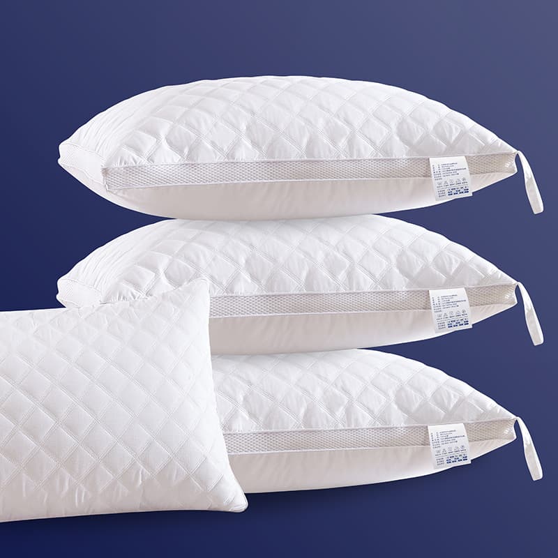 Manufacturer Factory Pillow Core, All-Cotton Quilted Feather Silk Pillow, Strap Hanging for Drying, Low/Medium/High Pillow, Washable