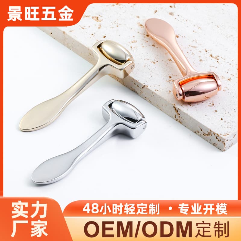 Ball Eye Massage Stick Face Cream Spoon Metal Ice Roller Eye Cream Stick Laser Logo Double Head Eye Cream Massage Stick