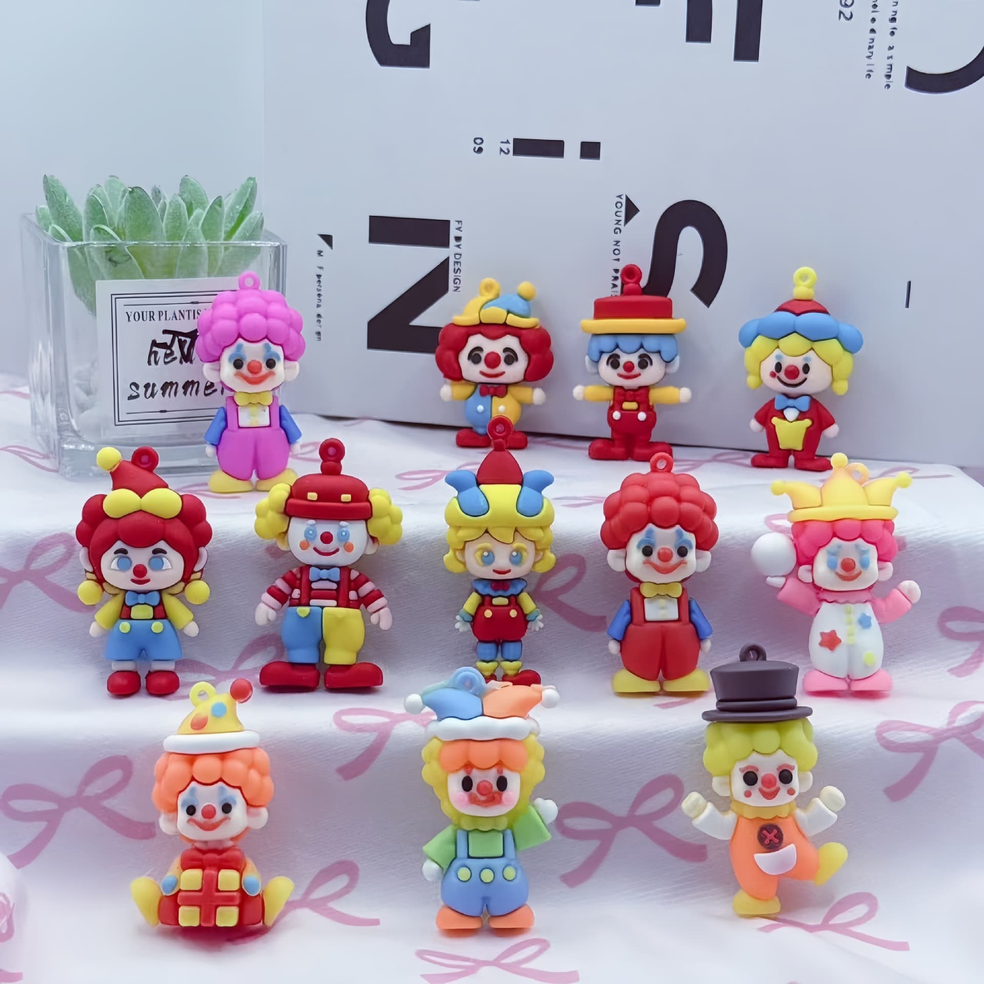 Cartoon Acrobat Clown Keychain Cute Bag Charm Keyring Decoration Small Gift Wholesale