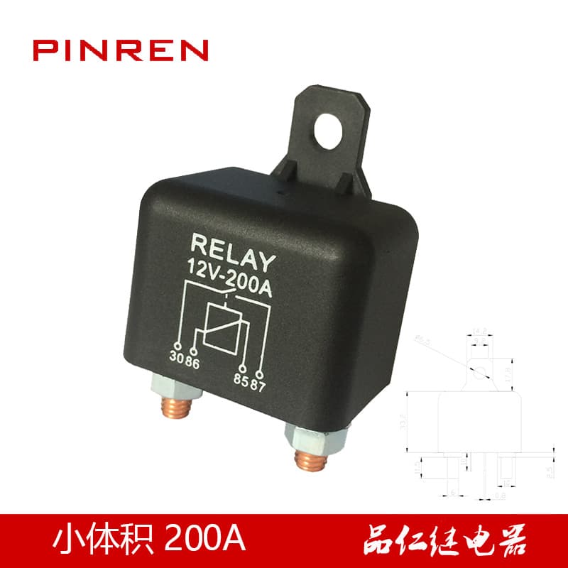 Compact Housing 200A Automotive Starter Relay, Small Size 12V 2.4W Relay, Factory Direct Supply Cross-border