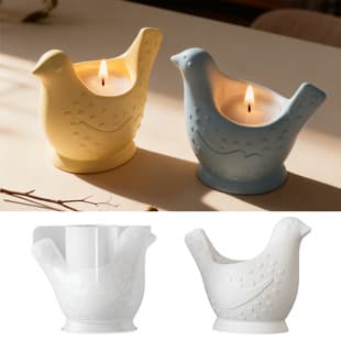 Ins Dot Embossed Bird Storage Jar Display Stand Silicone Mold DIY Scented Gypsum Candle Container Base Mold