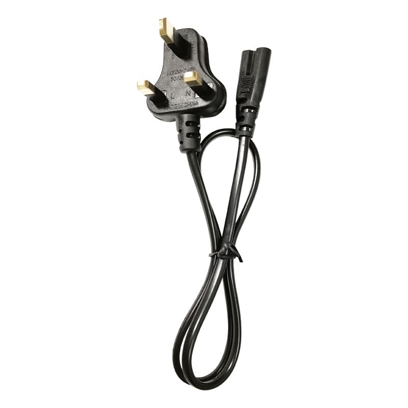 Small British standard three-pin with figure-8 tail, British standard 0.6m table lamp audio power cord, BS power figure-8 tail connecting wire