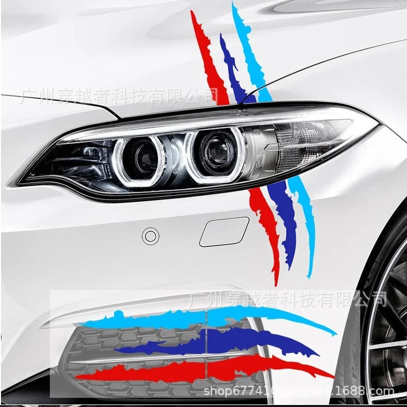 Car Headlight Eyebrow Sticker Ghost Claw Stripe Decal for BMW X1 X2 X3 Series E46 E90 E60 E70