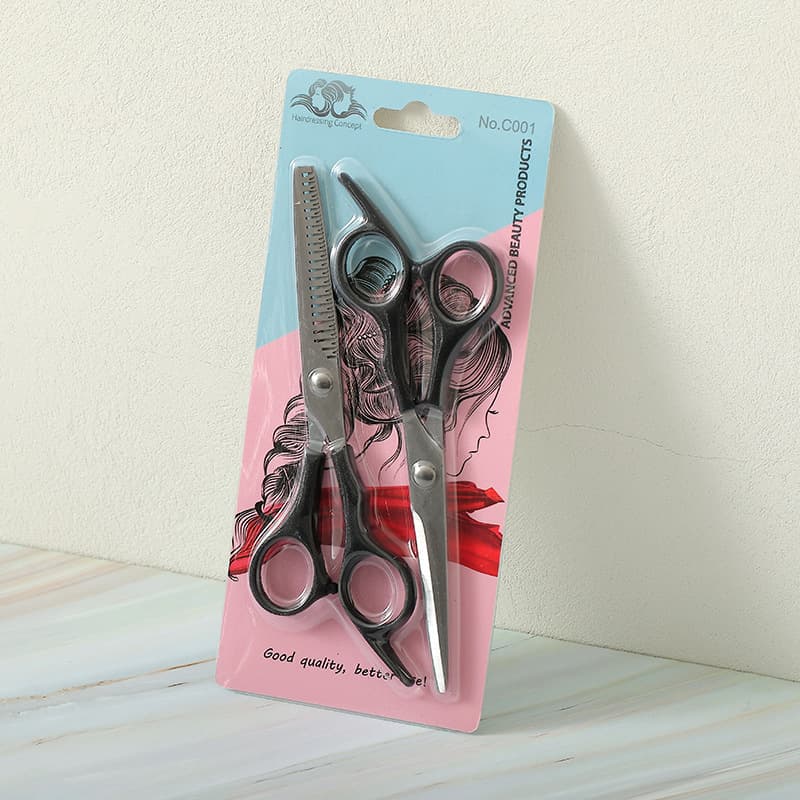 In-stock Wholesale Beauty and Hairdressing Tools, Stainless Steel Thinning and Straight Scissors, Pet Grooming Kit with Card Slot