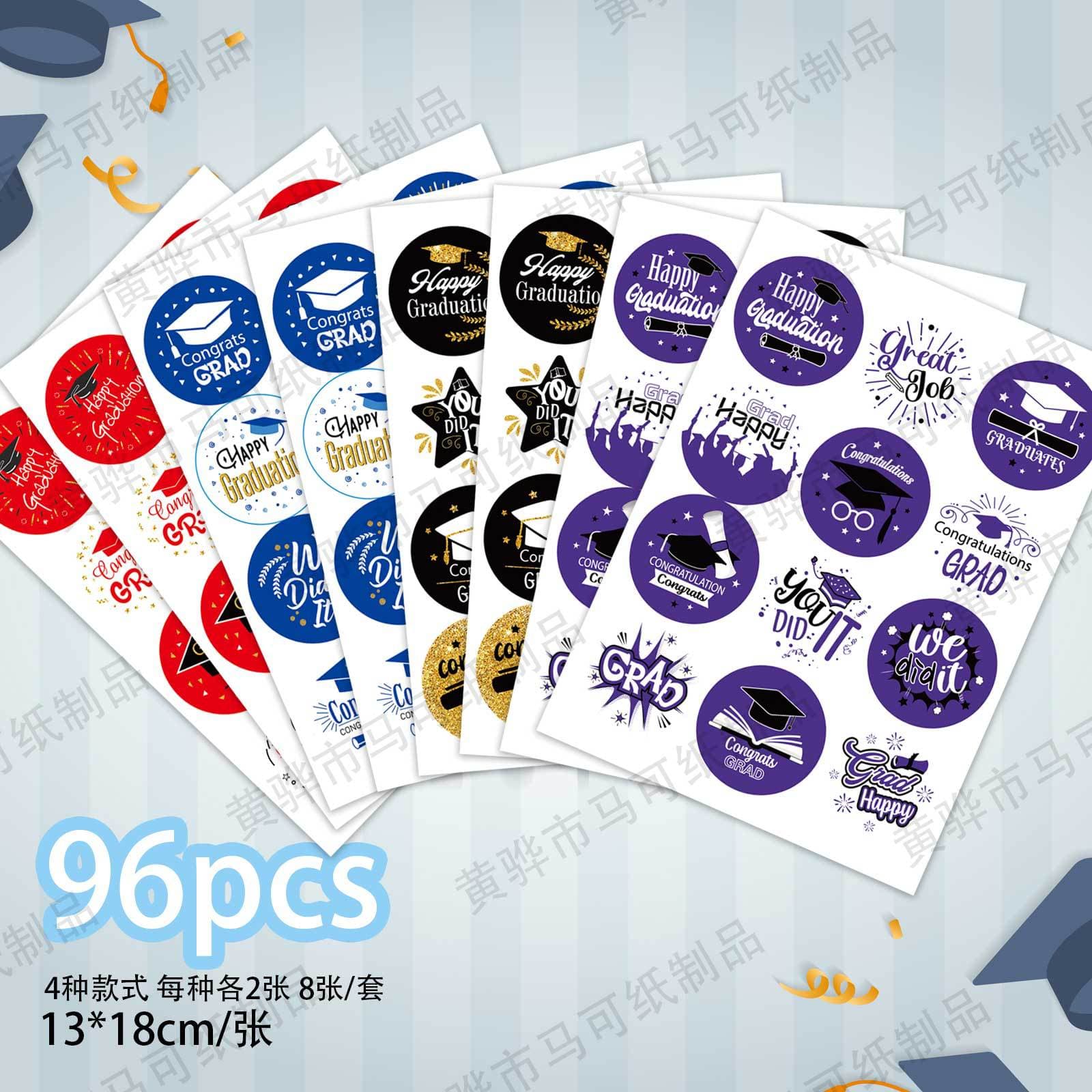 Graduation Season Gift Envelope Sealing Stickers Cake Baking Decoration Round Stickers Party Decoration Creative Stationery