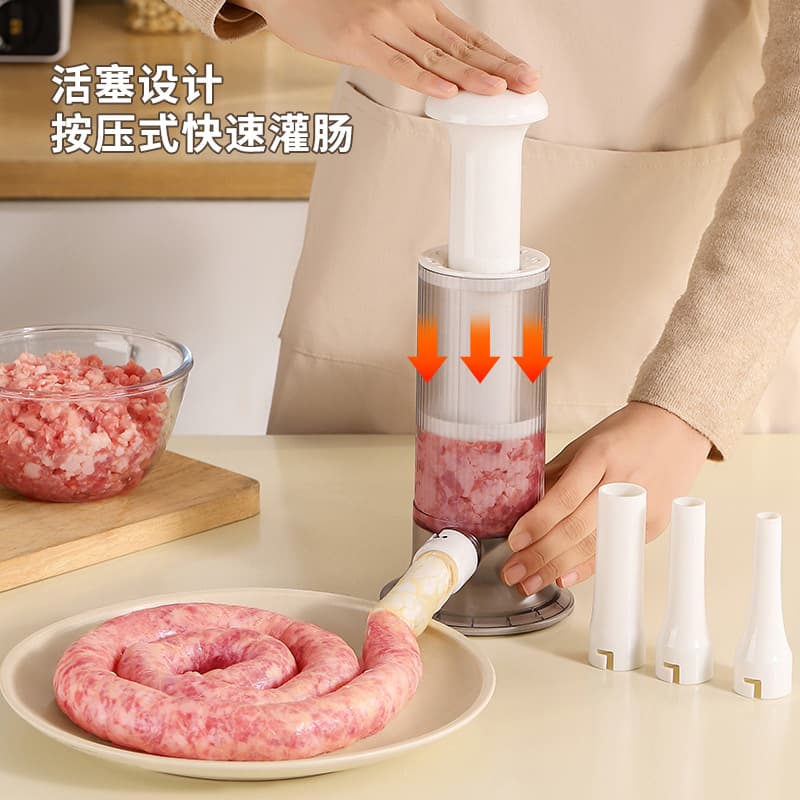 New manual sausage filling device, household press-type sausage filling machine, hand-made sausage enema casing