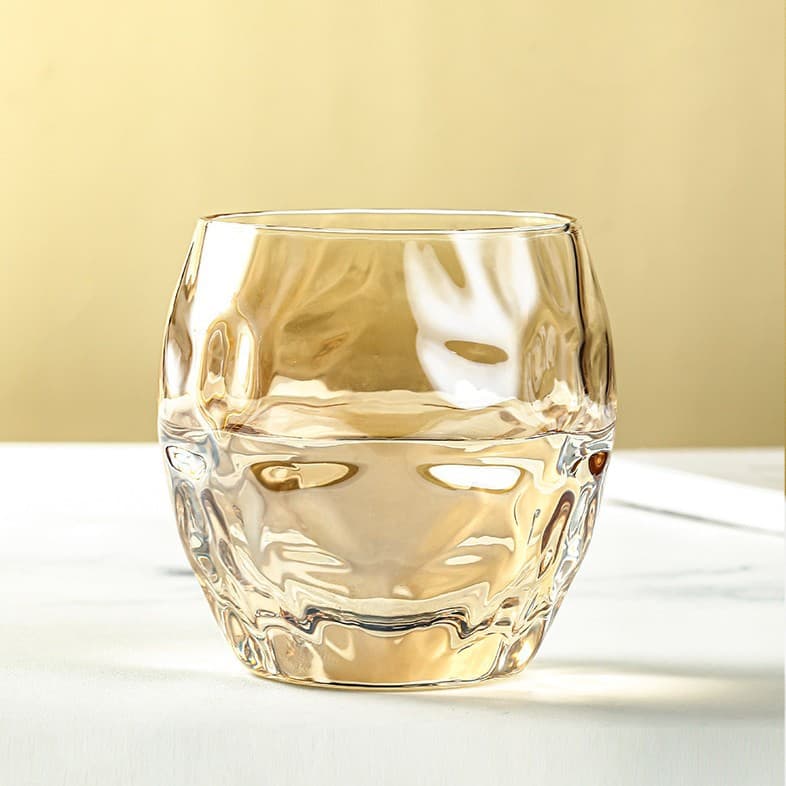 Pige home light luxury heat-resistant ins trend special-shaped hammered glass whiskey glass water ripple pineapple cup