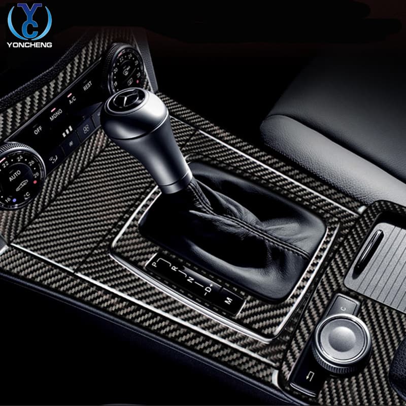 Mercedes-Benz Old C-Class Gear Shift Cup Holder Panel C180 C200 C260 Carbon Fiber W204 Interior Modification Center Console Accessories