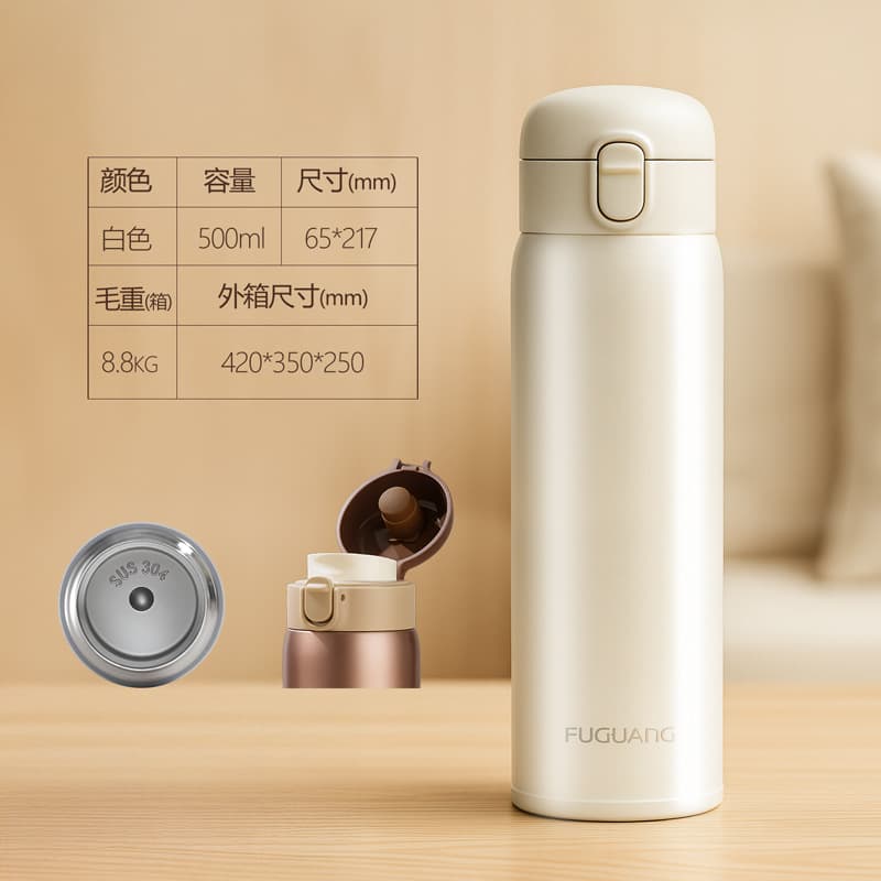 Fuguang 316 Custom Water Bottle Stainless Steel Insulated Bottle Portable Flip Lid High Aesthetic Wholesale for Women Students