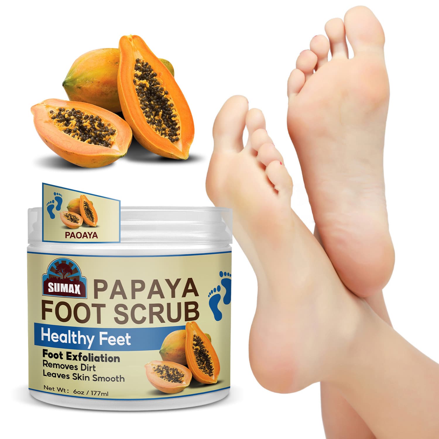 SUMAC Cross-border Export English Packaging Amazon Temu 177ml Foot Scrub Custom Processing