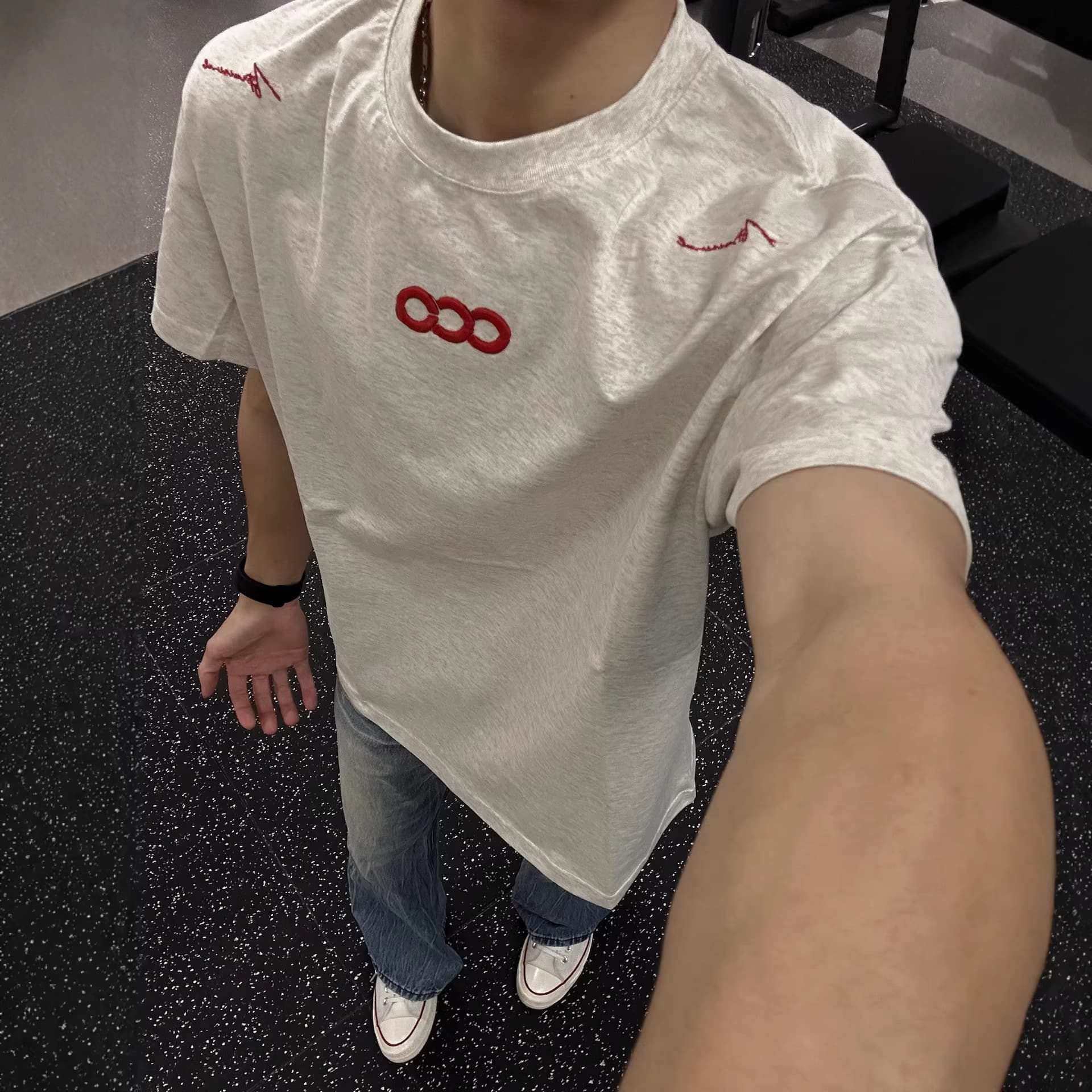 2026 New American High Street Embroidered Short Sleeve T-Shirt for Men and Women Loose Summer Heavyweight Streetwear Couple Top