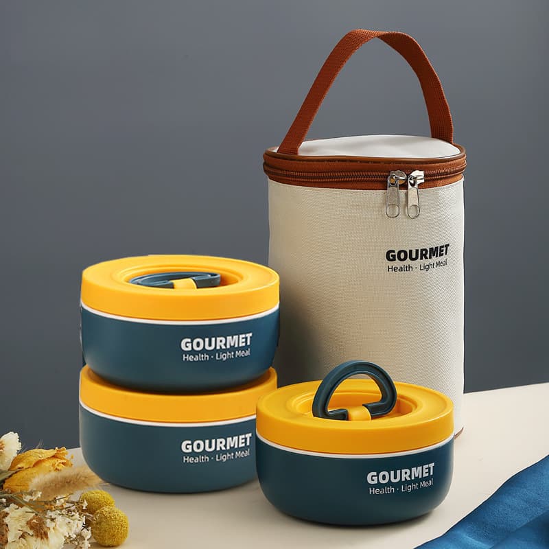 304 stainless steel insulated lunch box, Japanese multi-layer bento box, microwave-safe, lunch box for office workers.
