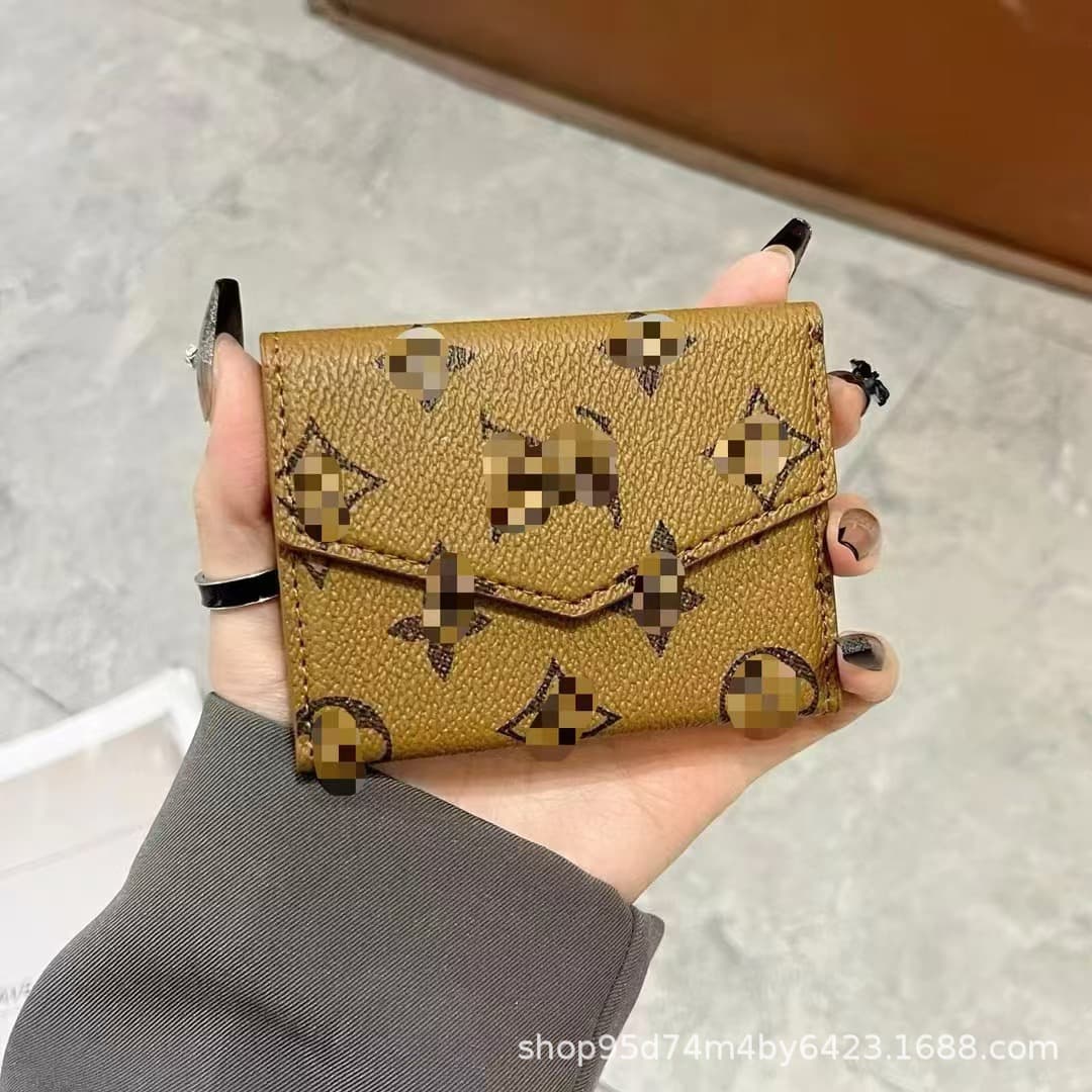 Factory direct wholesale crocodile texture card holder, multi-card wallet, Chanel-style, Saint Laurent, trendy brand YSL, accordion bag