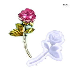 Rose Epoxy Resin Mold DIY Valentine's Day Ornament Decoration Keychain Semi-3D Rose Silicone Mold