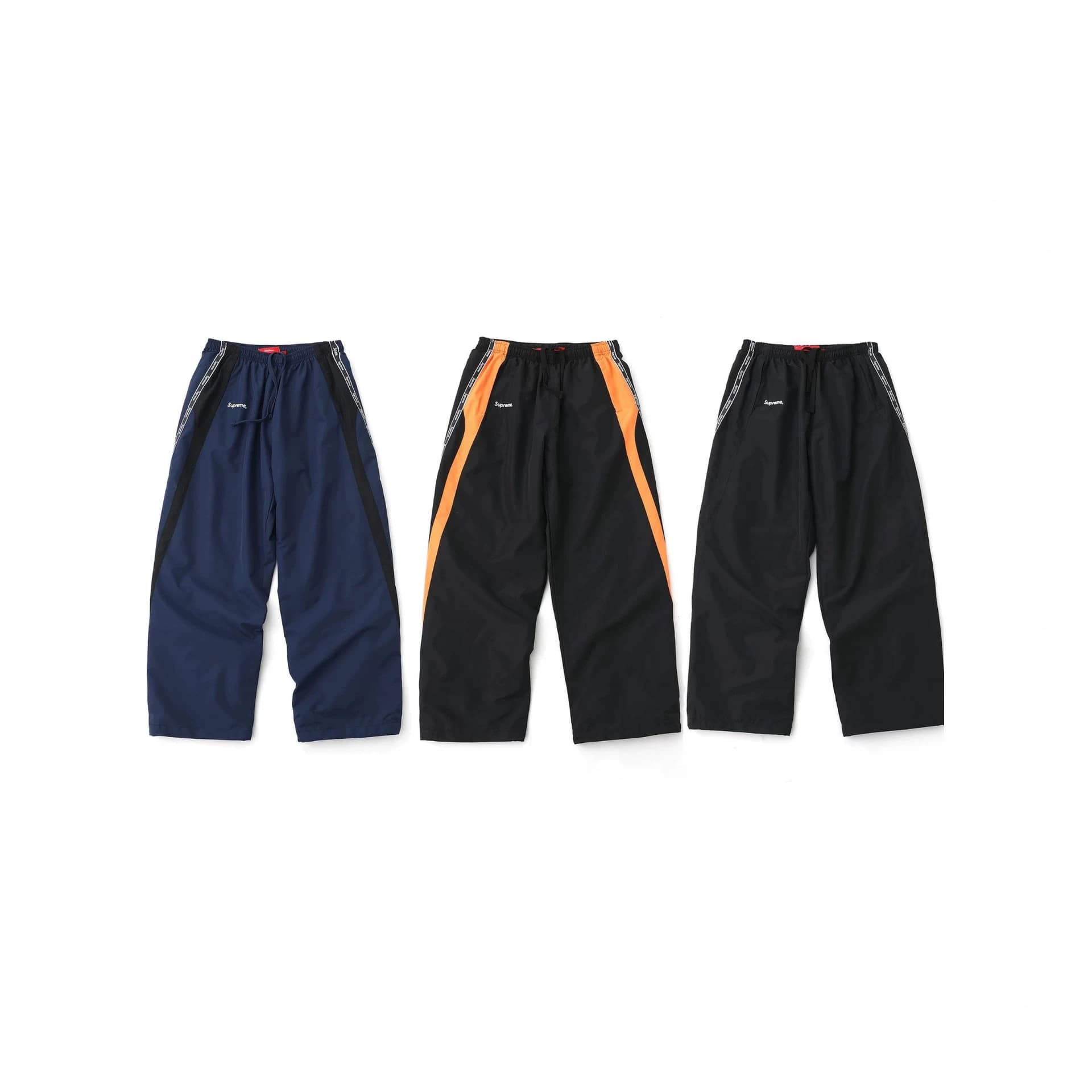 26SS Spring/Autumn Cross-Border E-commerce Sup-WEEK12 Elastic Drawstring Contrast Color Block Knit Sweatpants Unisex