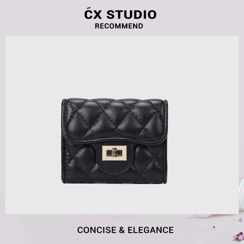 Women's 2026 New Style Coin Purse Fashion Multi-Card Holder Small Fragrance Style Diamond Quilted Wallet Drop Shipping