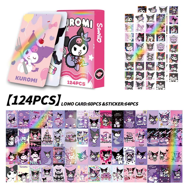Cross-border hot-selling 124 Kuromi laser double-sided high-definition star KPOP peripheral LOMO collection photo cards